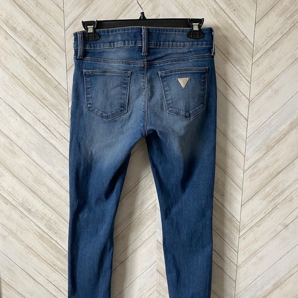 Guess Medium Rise Skinny Distressed Jeans - Picture 6 of 10